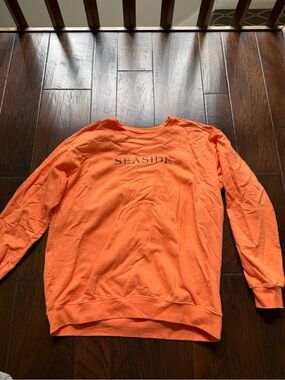 Seaside Orange Lightweight Crewneck Shirt Jacket - Men's Casual Top